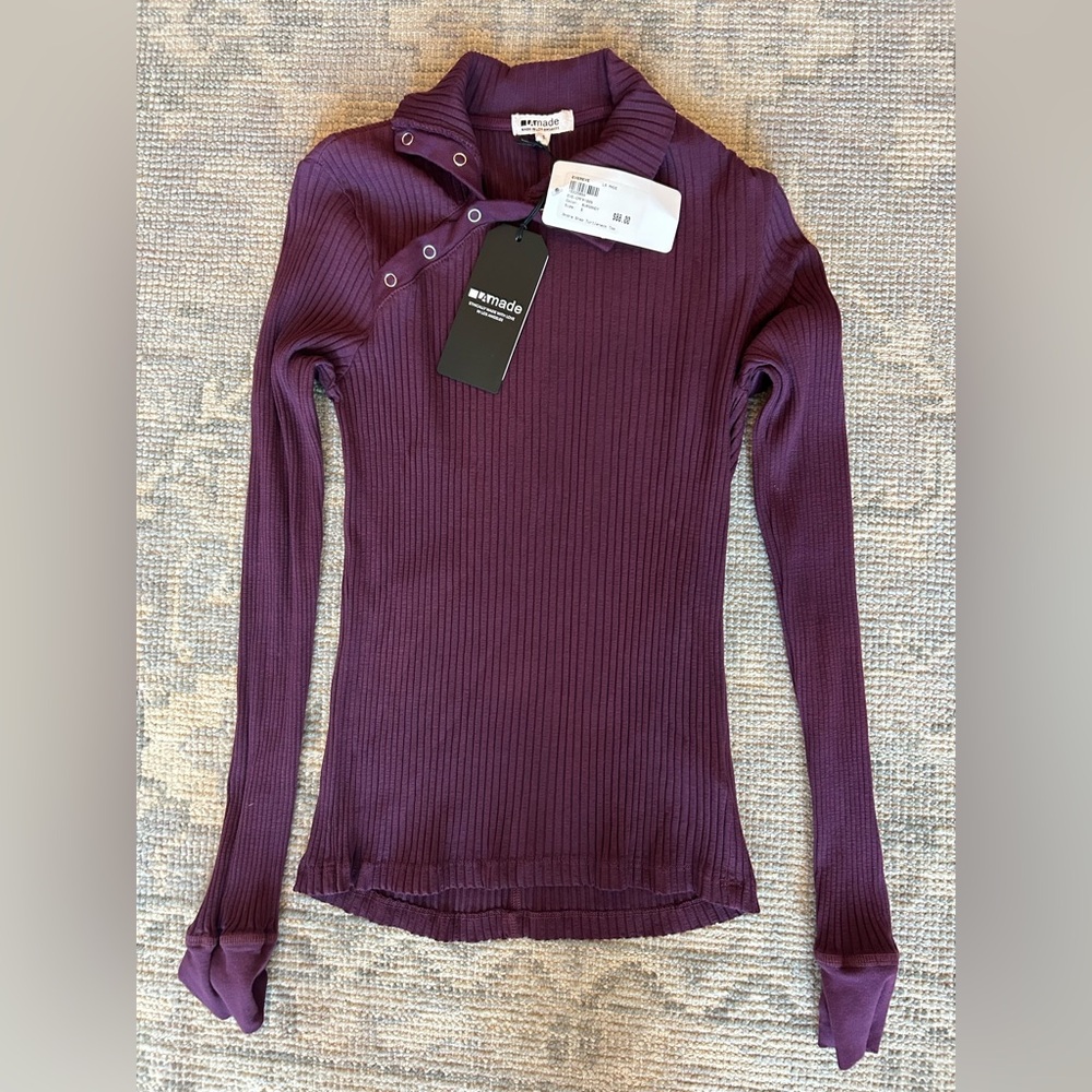 LAmade Deep Purple Ribbed Bodysuit